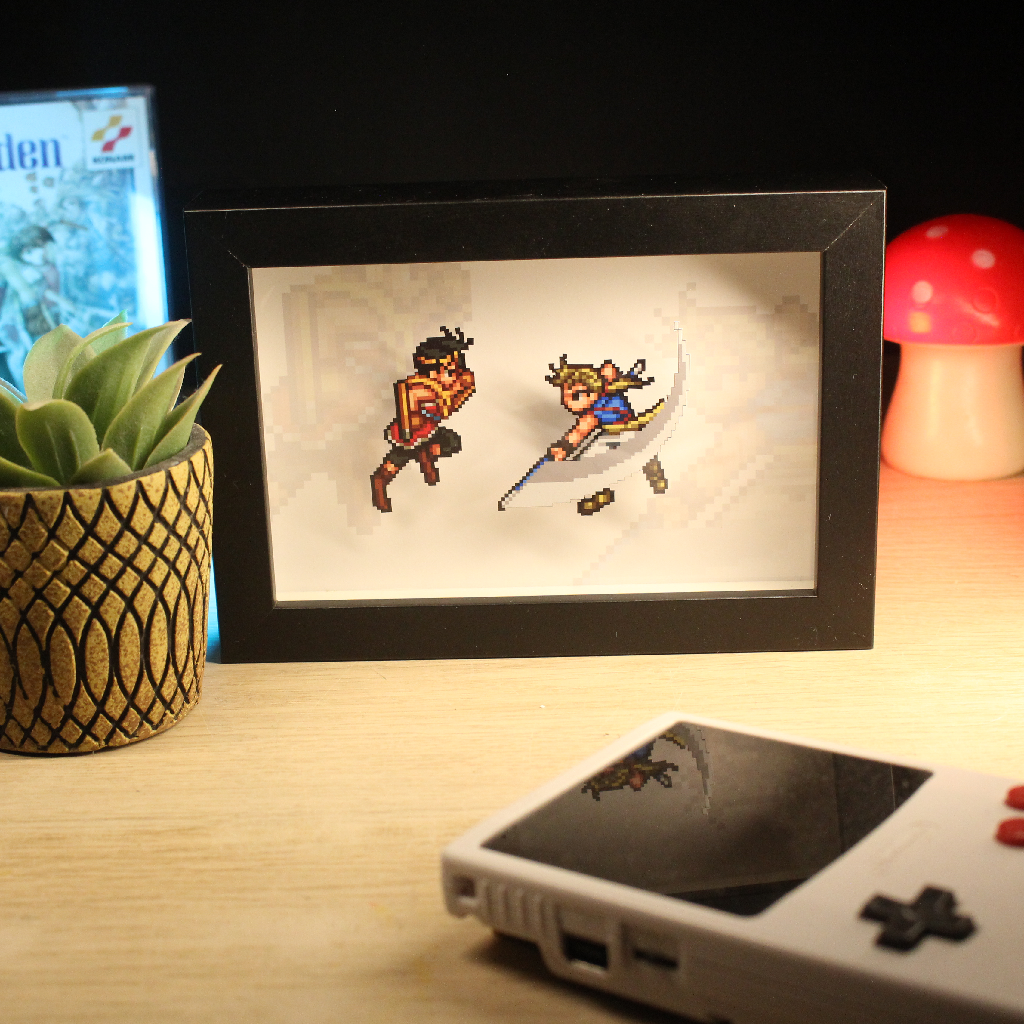 Dioramax - Cadre lumineux LED Suikoden 2| Déco Gaming-room | Tableau lumineux | Affiche jeux vidéo | Idée cadeau gamer | Retro-gaming
