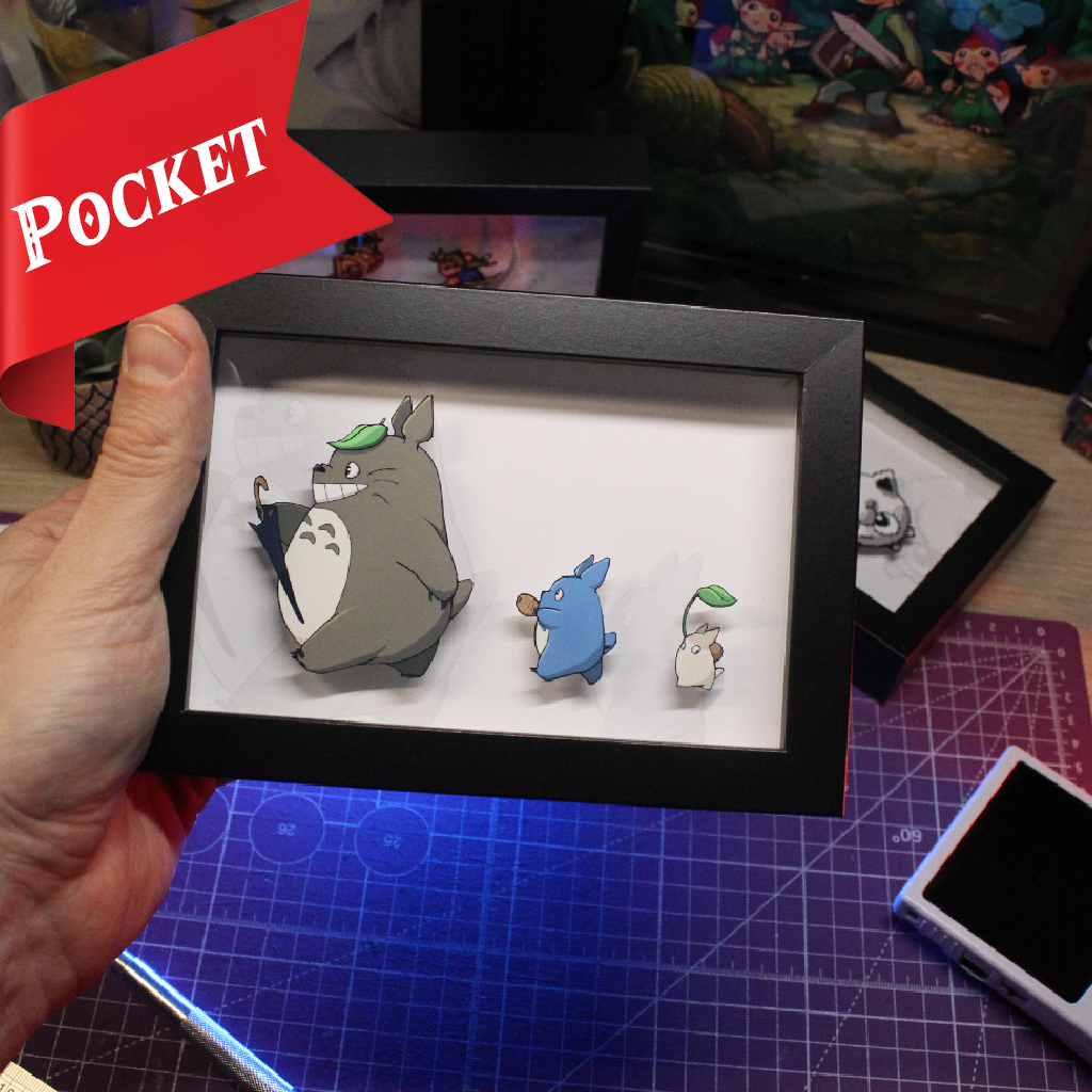 Dioramax - Cadre lumineux LED Totoro| Déco Gaming-room | Tableau lumineux | Affiche jeux vidéo | Idée cadeau gamer | Retro-gaming