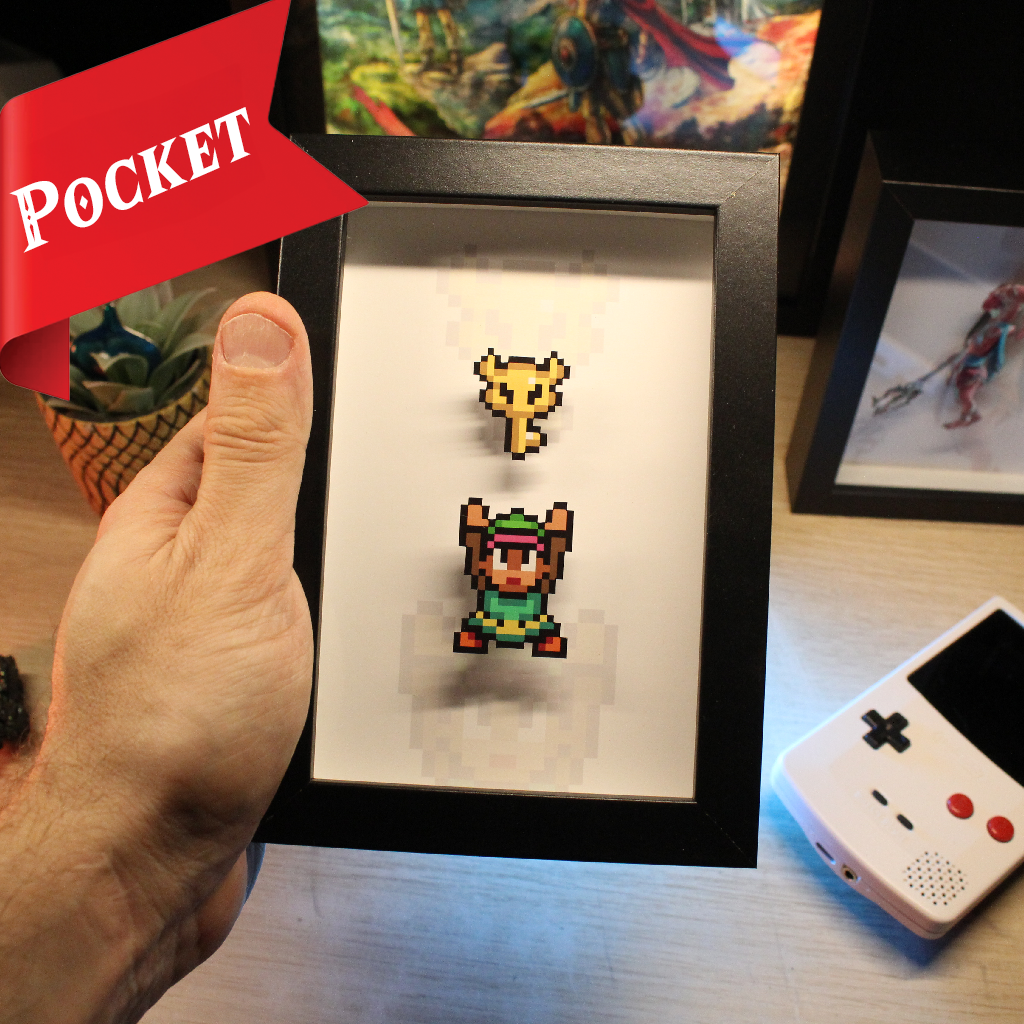 Dioramax - Cadre lumineux LED Zelda | Déco Gaming-room | Tableau lumineux | Affiche jeux vidéo | Idée cadeau gamer | Retro-gaming