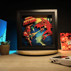 Dioramax - Cadre lumineux LED Super Metroid | Déco Gaming-room | Tableau lumineux | Affiche jeux vidéo | Idée cadeau gamer | Retro-gaming