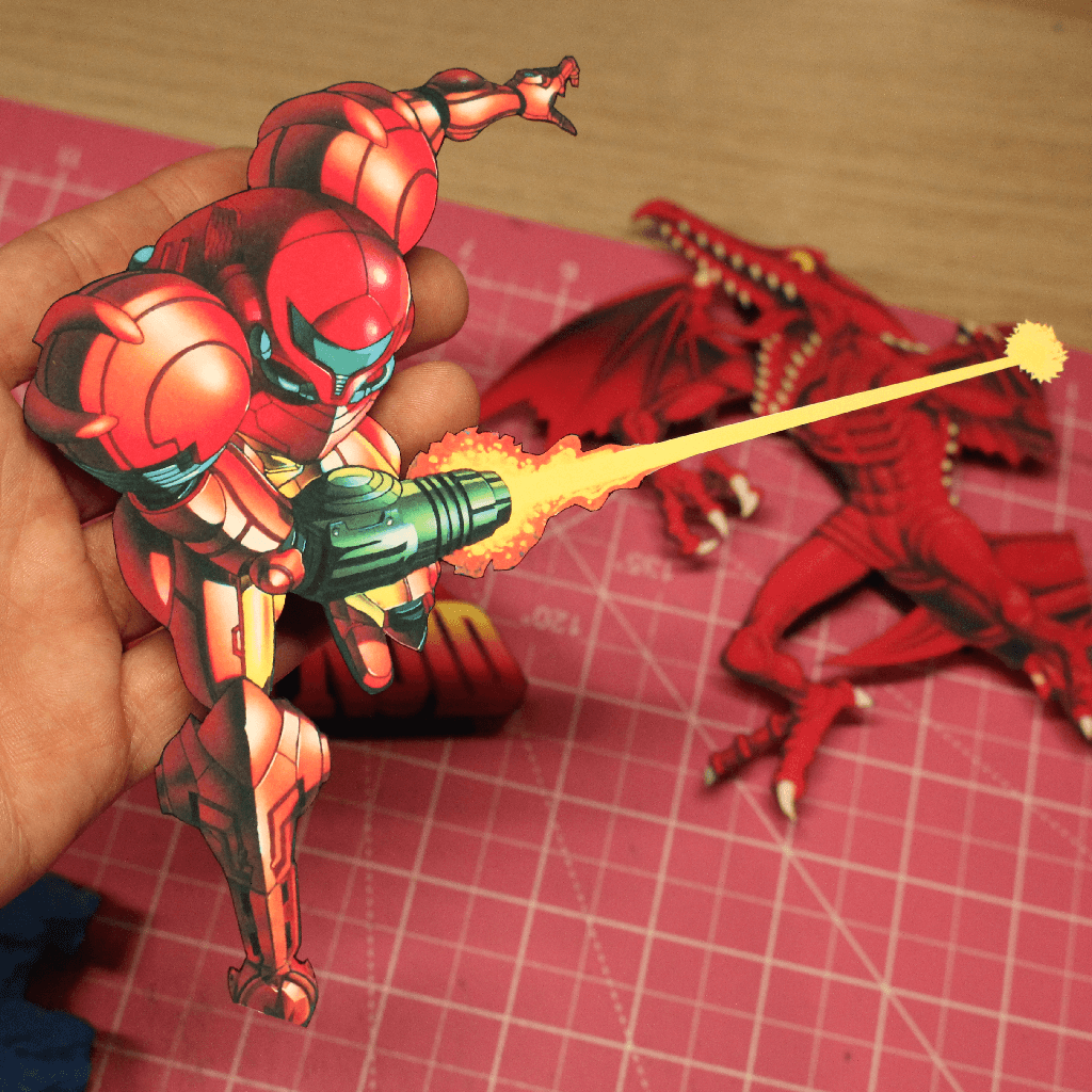 Dioramax - Cadre lumineux LED Super Metroid | Déco Gaming-room | Tableau lumineux | Affiche jeux vidéo | Idée cadeau gamer | Retro-gaming