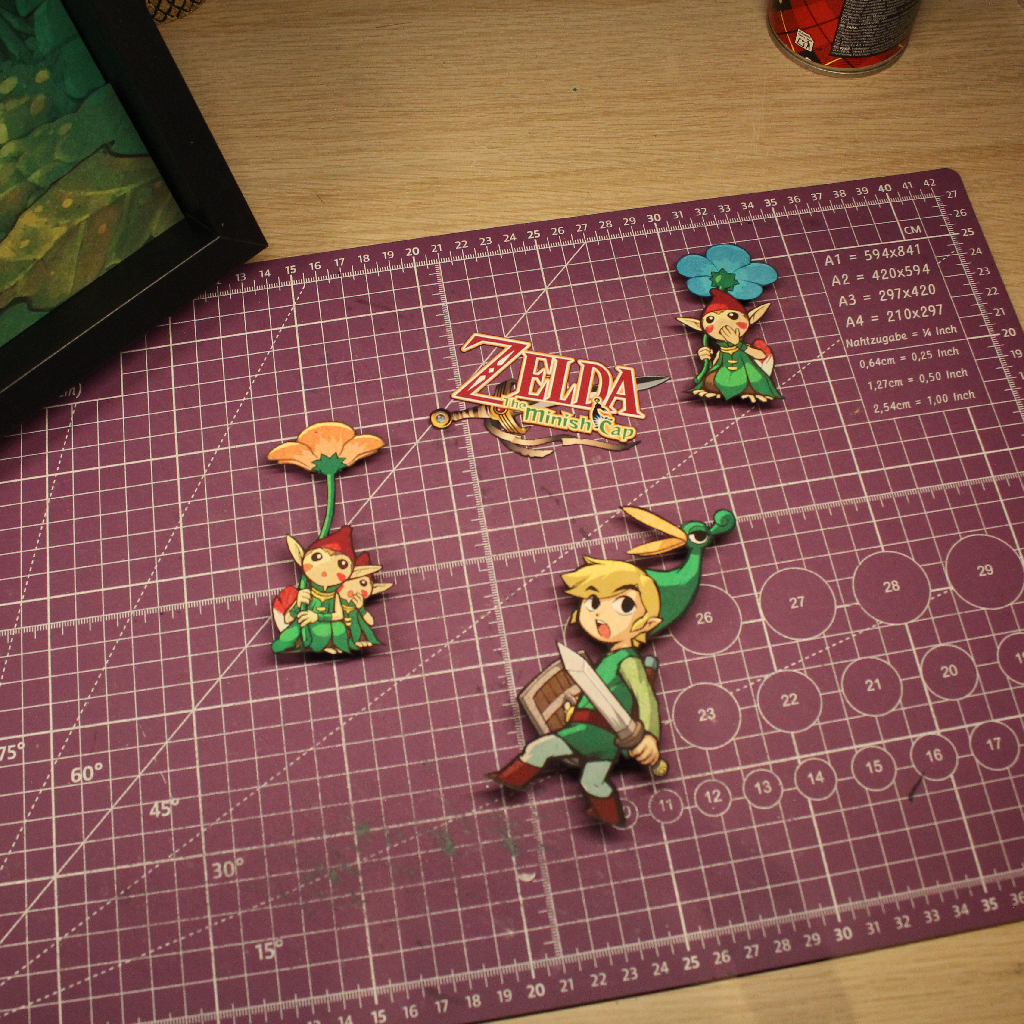 Dioramax - Cadre lumineux Zelda Minish Cap| Déco Gamingroom | Tableau Lumineux Affiche jeux vidéo | Idée cadeau 
