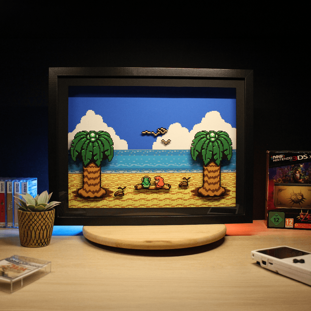 Diorama – Zelda : Link's Awakening (Pixel Art) – Déco Murale