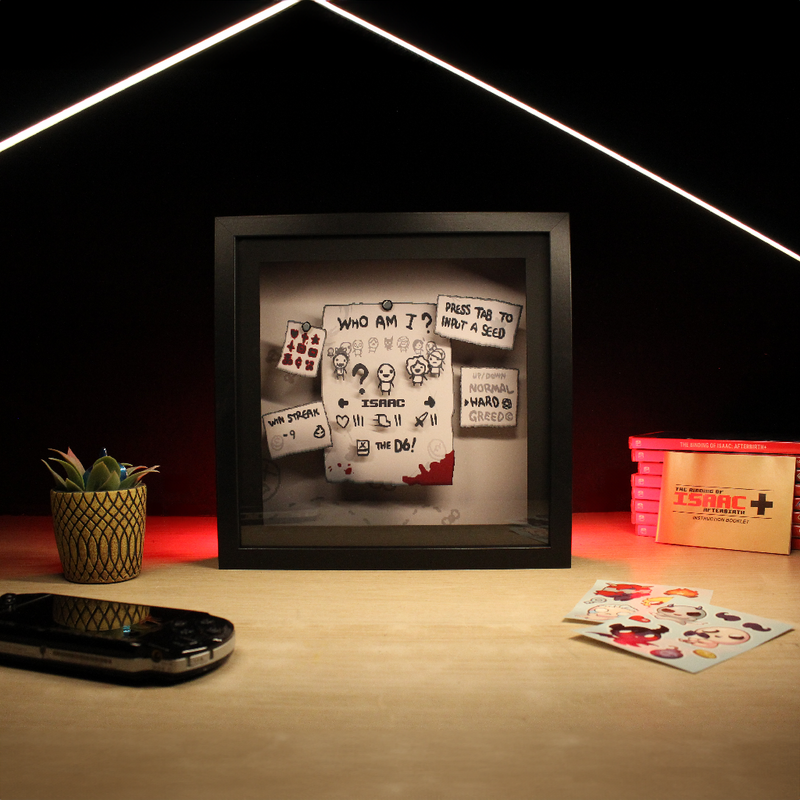 Dioramax - Cadre lumineux LED Isaac | Déco Gaming-room | Tableau lumineux | Affiche jeux vidéo | Idée cadeau gamer | Retro-gaming