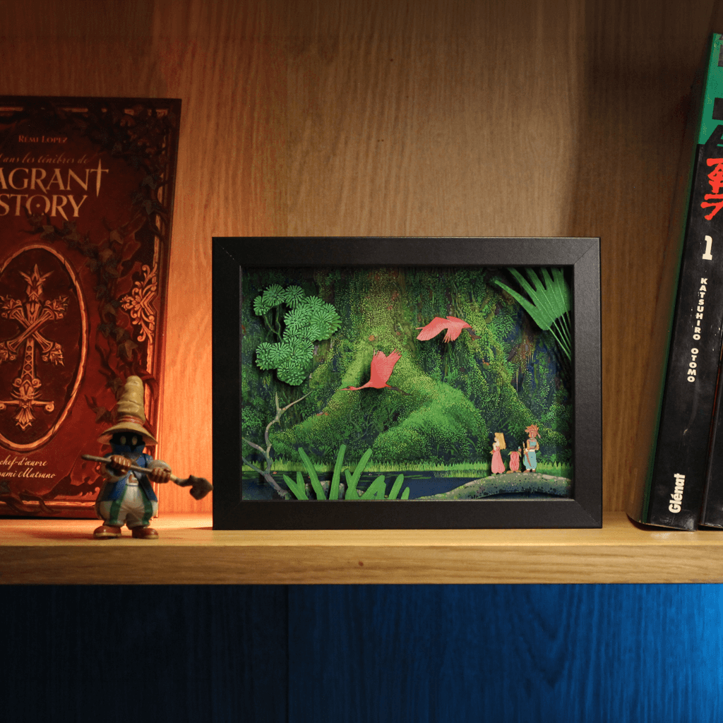 Dioramax - Cadre lumineux LED Secret of Mana | Déco Gaming-room | Tableau lumineux | Affiche jeux vidéo | Idée cadeau gamer | Retro-gaming