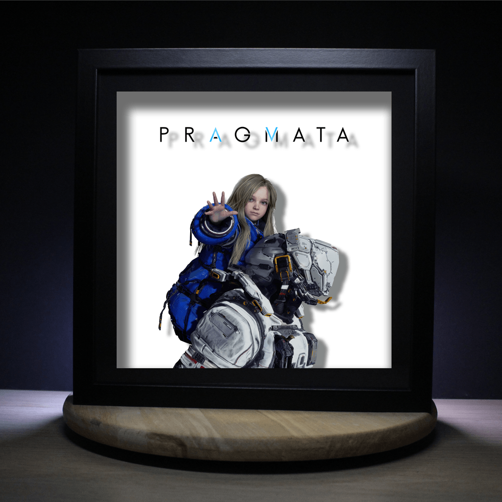 Dioramax - Cadre lumineux LED Pragmata Déco Gaming-room | Tableau Out Run| Affiche jeux vidéo | Idée cadeau gamer | Retro-gaming