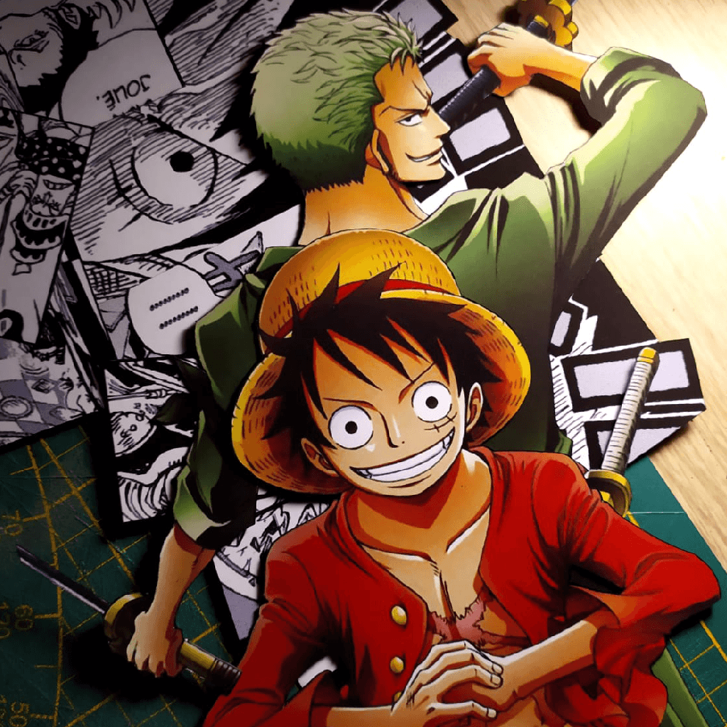 Diorama One Piece – Luffy & Zoro Lumineux