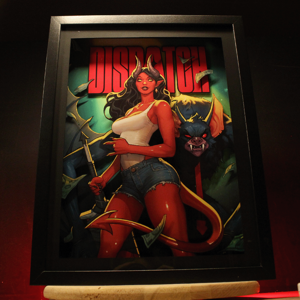Dioramax - Cadre lumineux LED Dispatch| Déco Gaming-room | Tableau lumineux | Affiche jeux vidéo | Idée cadeau gamer | Retro-gaming