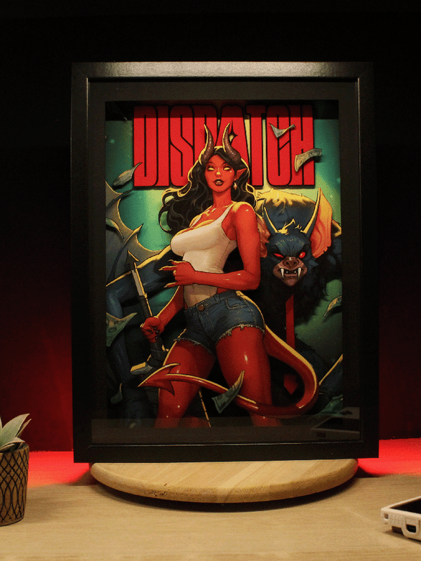 Dioramax - Cadre lumineux LED Dispatch| Déco Gaming-room | Tableau lumineux | Affiche jeux vidéo | Idée cadeau gamer | Retro-gaming