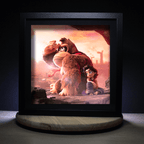 Dioramax - Cadre lumineux LED Donkey Kong | Déco Gaming-room | Tableau lumineux | Affiche jeux vidéo | Idée cadeau gamer | Retro-gaming