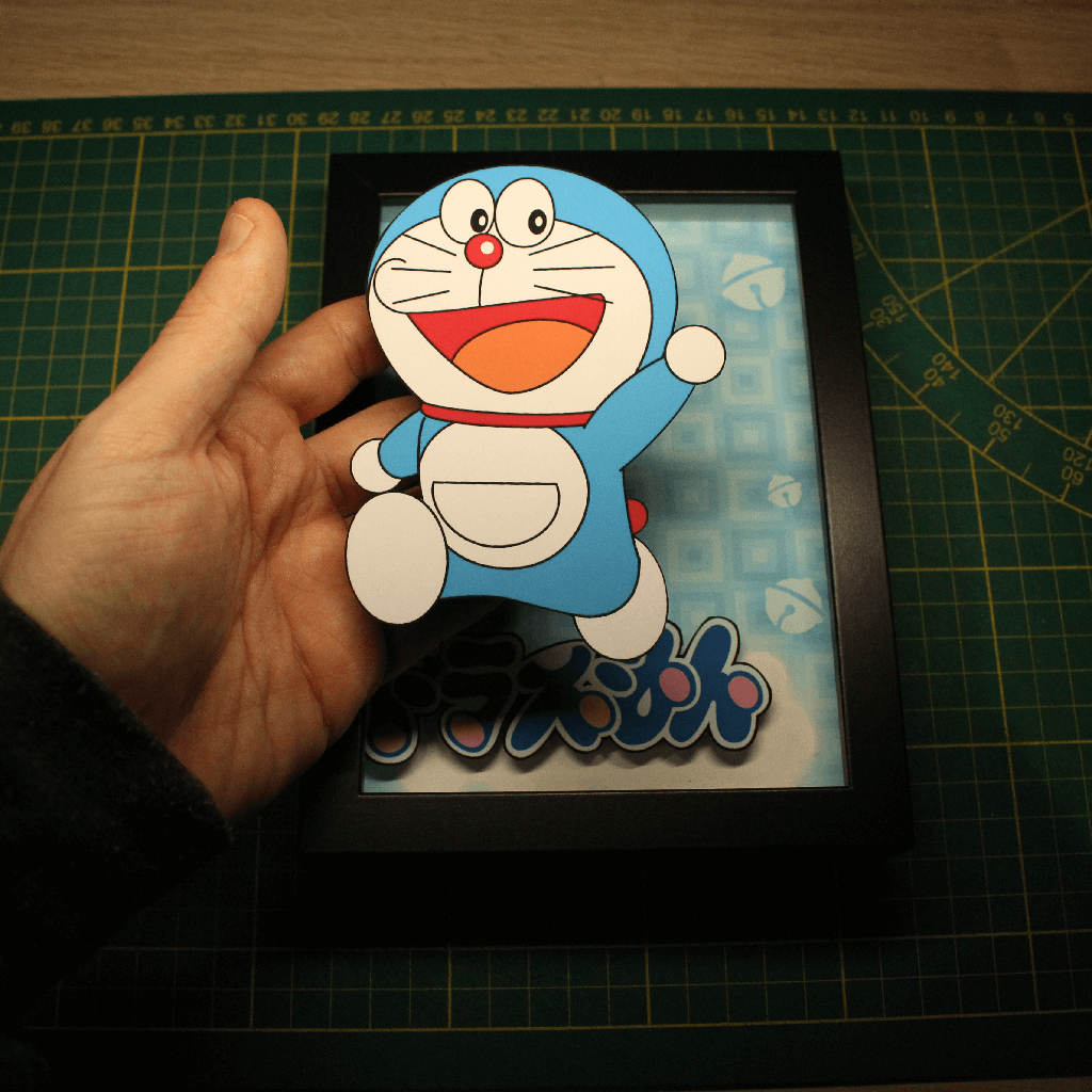 Dioramax - Cadre lumineux LED Doreamon | Déco Gaming-room | Tableau lumineux | Affiche jeux vidéo | Idée cadeau gamer | Retro-gaming