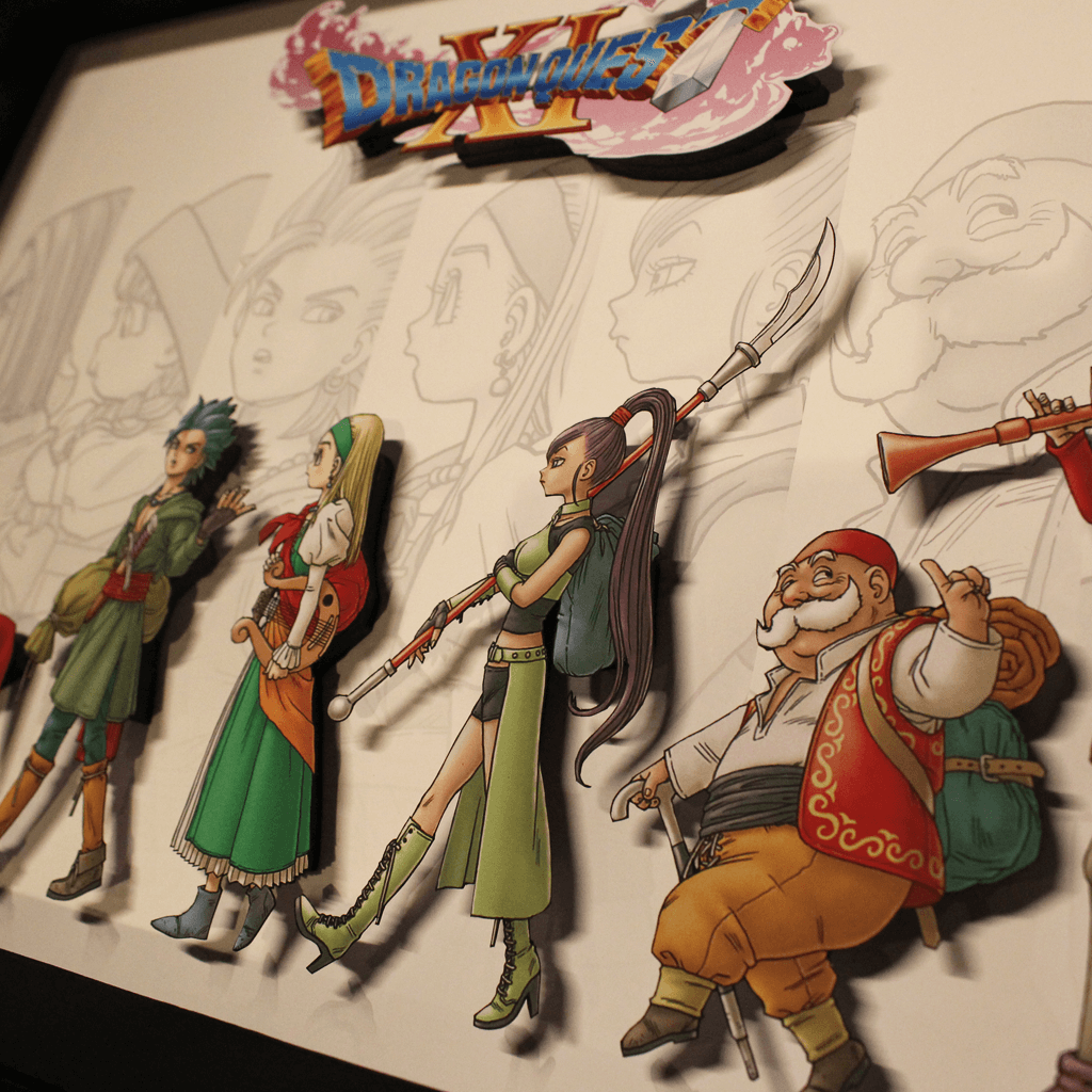 Dioramax - Cadre lumineux LED Dragon Quest 11 | Déco Gaming-room | Tableau lumineux | Affiche jeux vidéo | Idée cadeau gamer | Retro-gaming