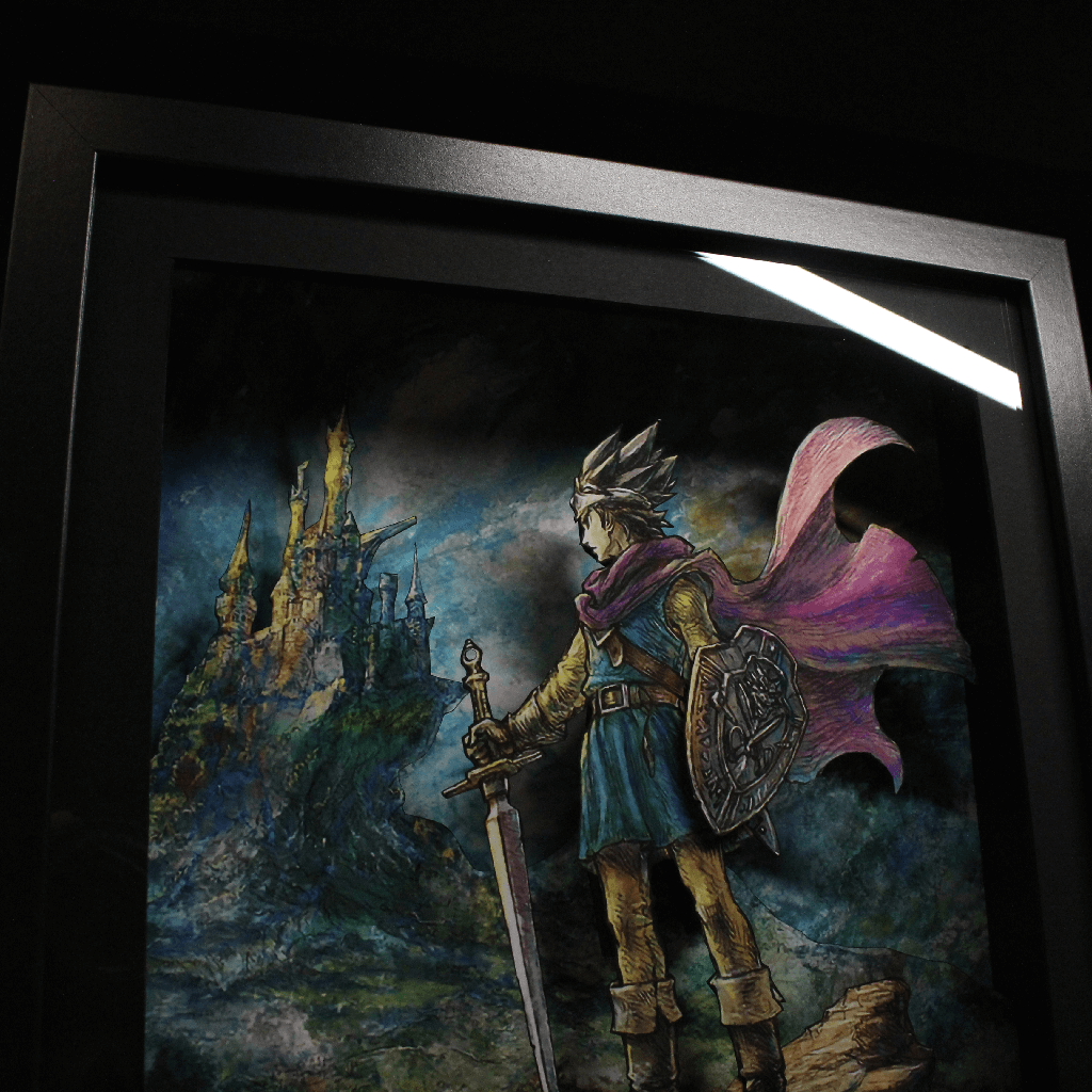 Dioramax - Cadre lumineux LED Dragon quest 3 | Déco Gaming-room | Tableau lumineux | Affiche jeux vidéo | Idée cadeau gamer | Retro-gaming