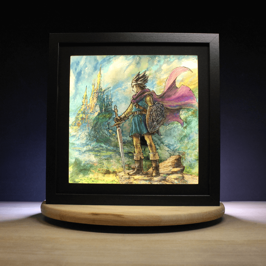 Dioramax - Cadre lumineux LED Dragon quest 3 | Déco Gaming-room | Tableau lumineux | Affiche jeux vidéo | Idée cadeau gamer | Retro-gaming