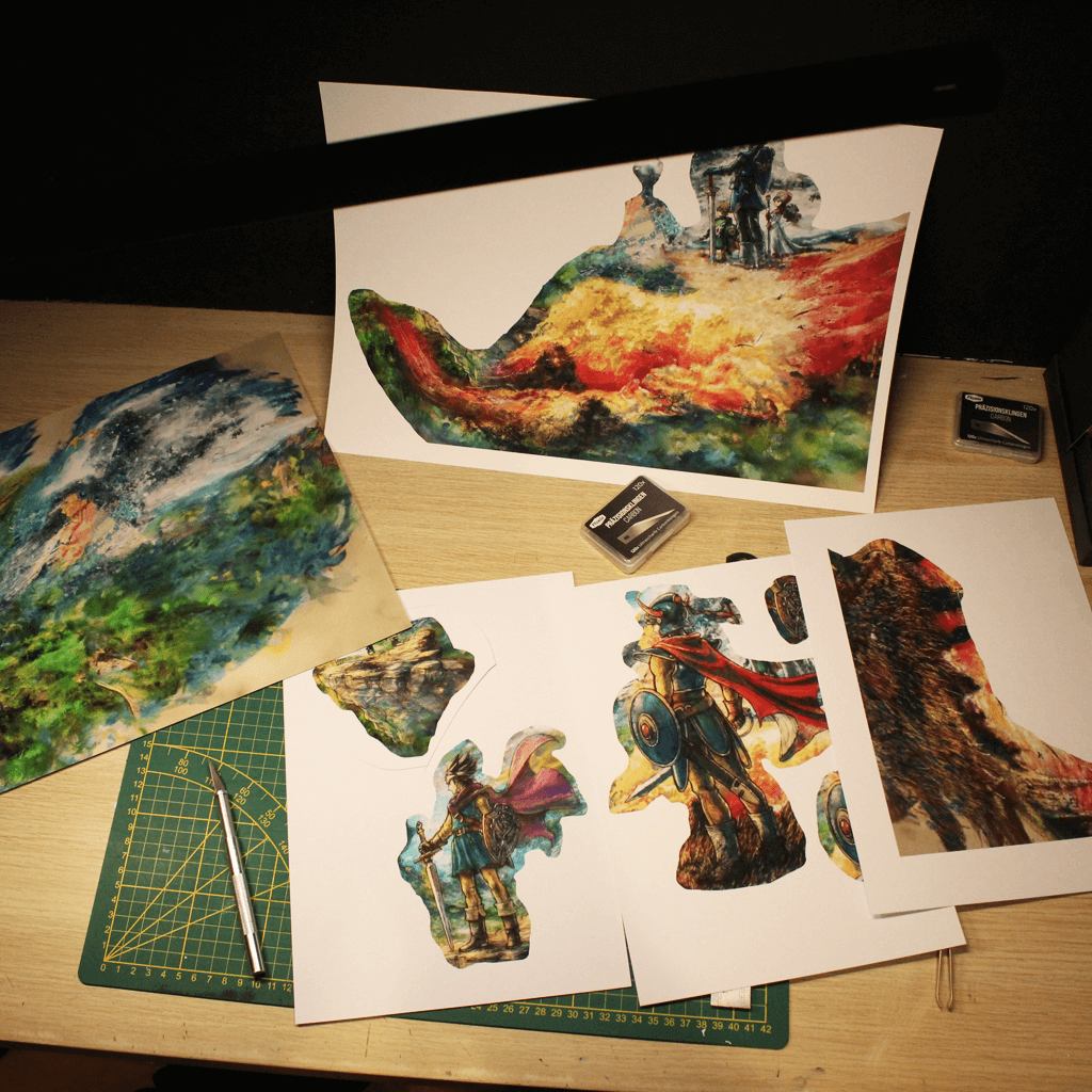 Dioramax - Cadre lumineux LED Dragon quest 3 | Déco Gaming-room | Tableau lumineux | Affiche jeux vidéo | Idée cadeau gamer | Retro-gaming