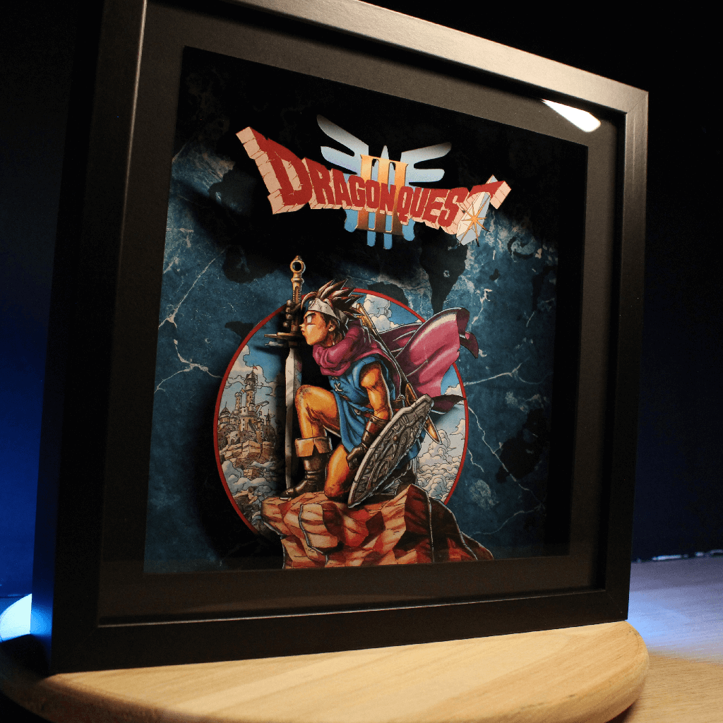 Dioramax - Cadre lumineux LED DQ3 | Déco Gaming-room | Tableau lumineux | Affiche jeux vidéo | Idée cadeau gamer | Retro-gaming