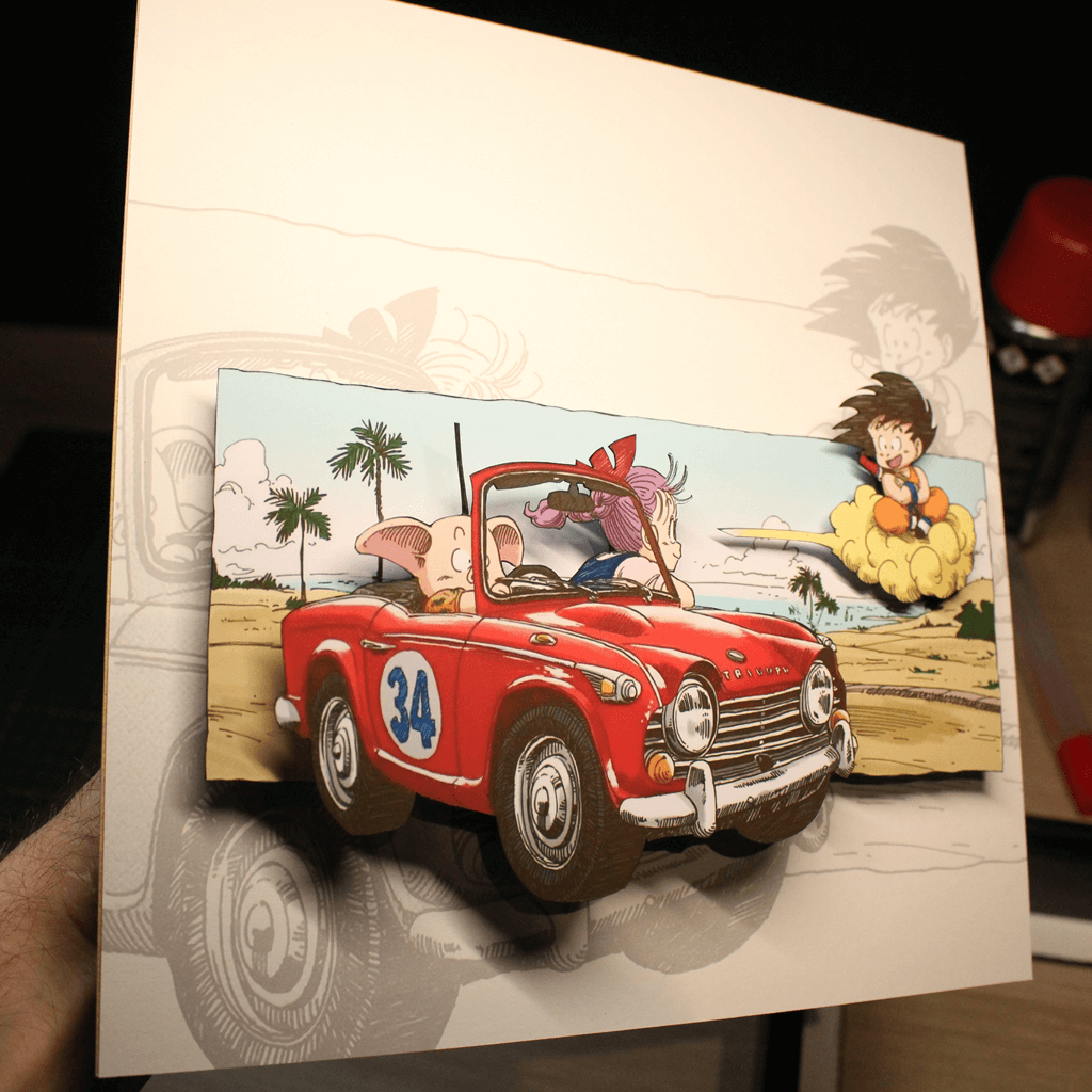 Dioramax - Cadre lumineux LED Dragon ball | Déco Gaming-room | Tableau lumineux | Affiche jeux vidéo | Idée cadeau gamer | Retro-gaming
