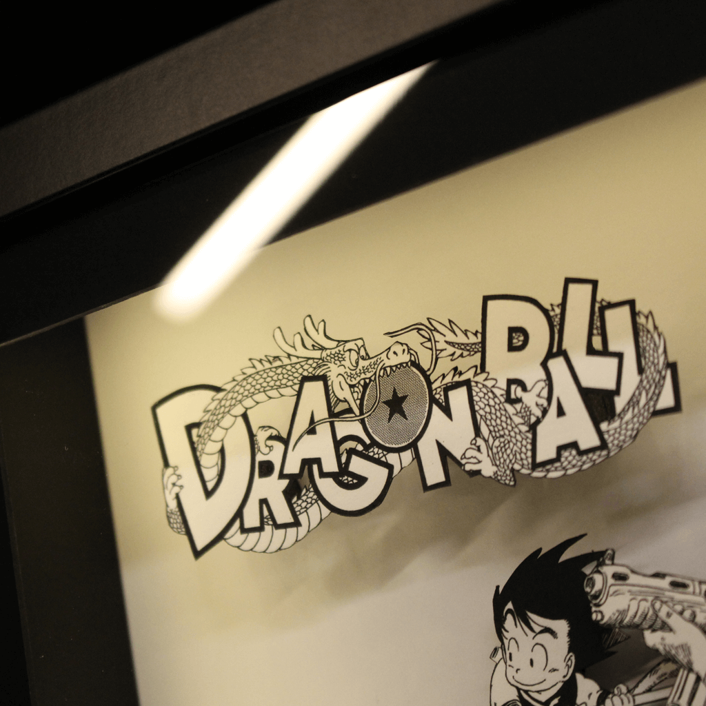 Dioramax - Cadre lumineux LED Dragon Bzll | Déco Gaming-room | Tableau lumineux | Affiche jeux vidéo | Idée cadeau gamer | Retro-gaming