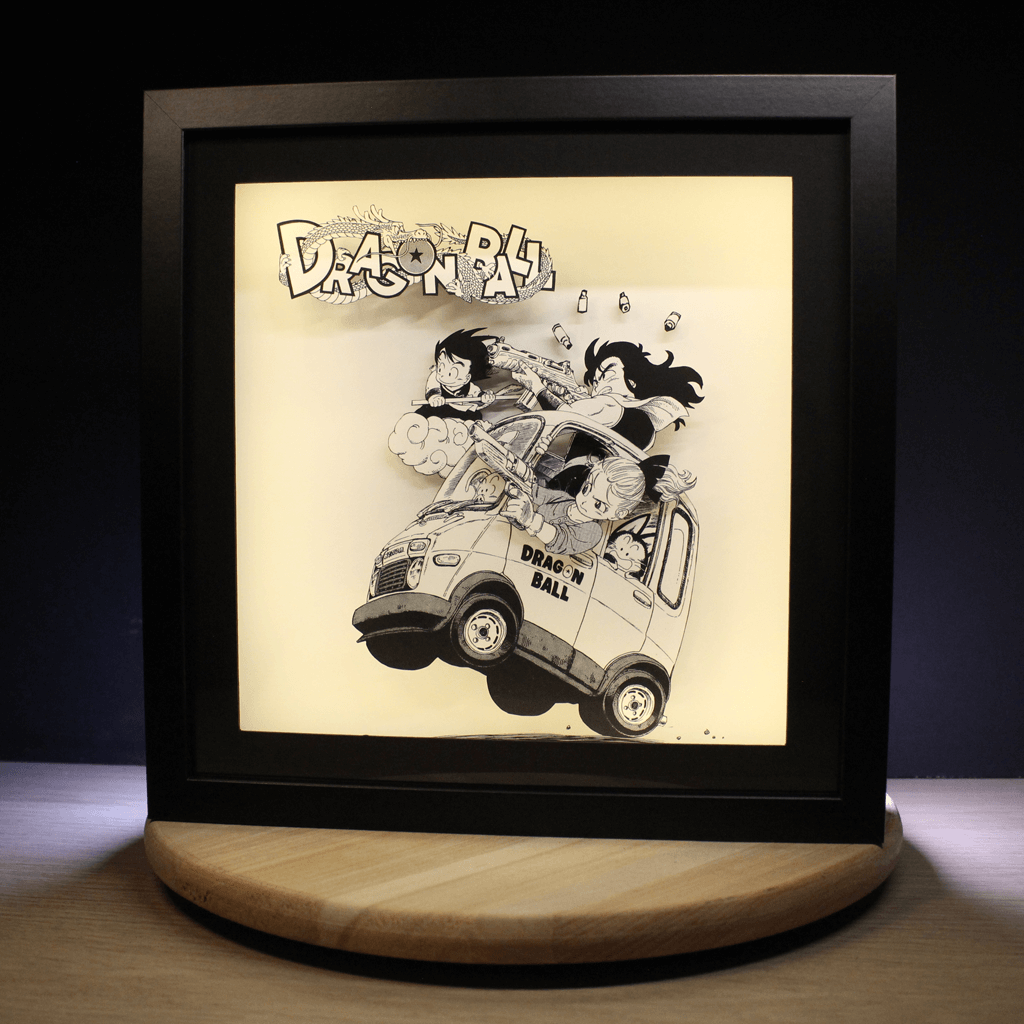 Dioramax - Cadre lumineux LED Dragon Bzll | Déco Gaming-room | Tableau lumineux | Affiche jeux vidéo | Idée cadeau gamer | Retro-gaming