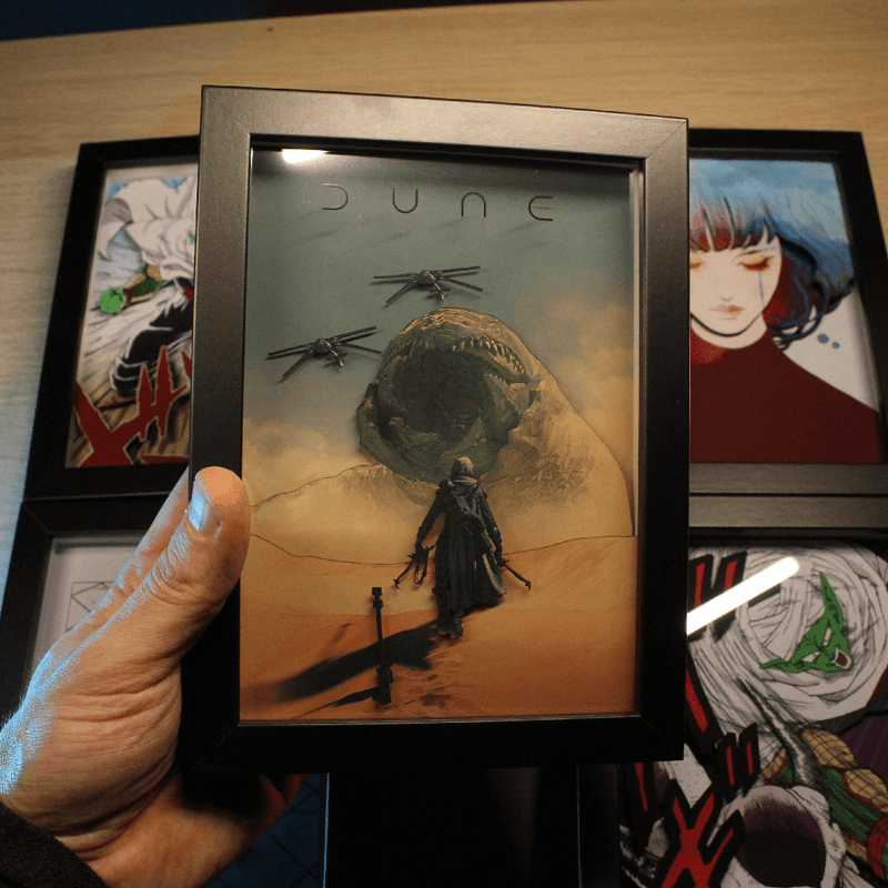 Dioramax - Cadre lumineux LED Dune | Déco Gaming-room | Tableau lumineux | Affiche jeux vidéo | Idée cadeau gamer | Retro-gaming