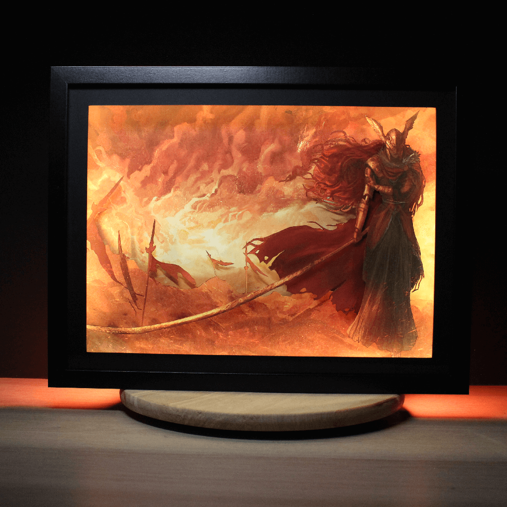 Dioramax - Cadre lumineux LED Elden Ring | Déco Gaming-room | Tableau lumineux | Affiche jeux vidéo | Idée cadeau gamer | Retro-gaming