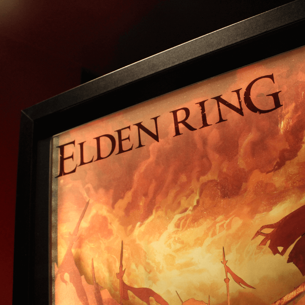 Dioramax - Cadre lumineux LED Elden Ring | Déco Gaming-room | Tableau lumineux | Affiche jeux vidéo | Idée cadeau gamer | Retro-gaming