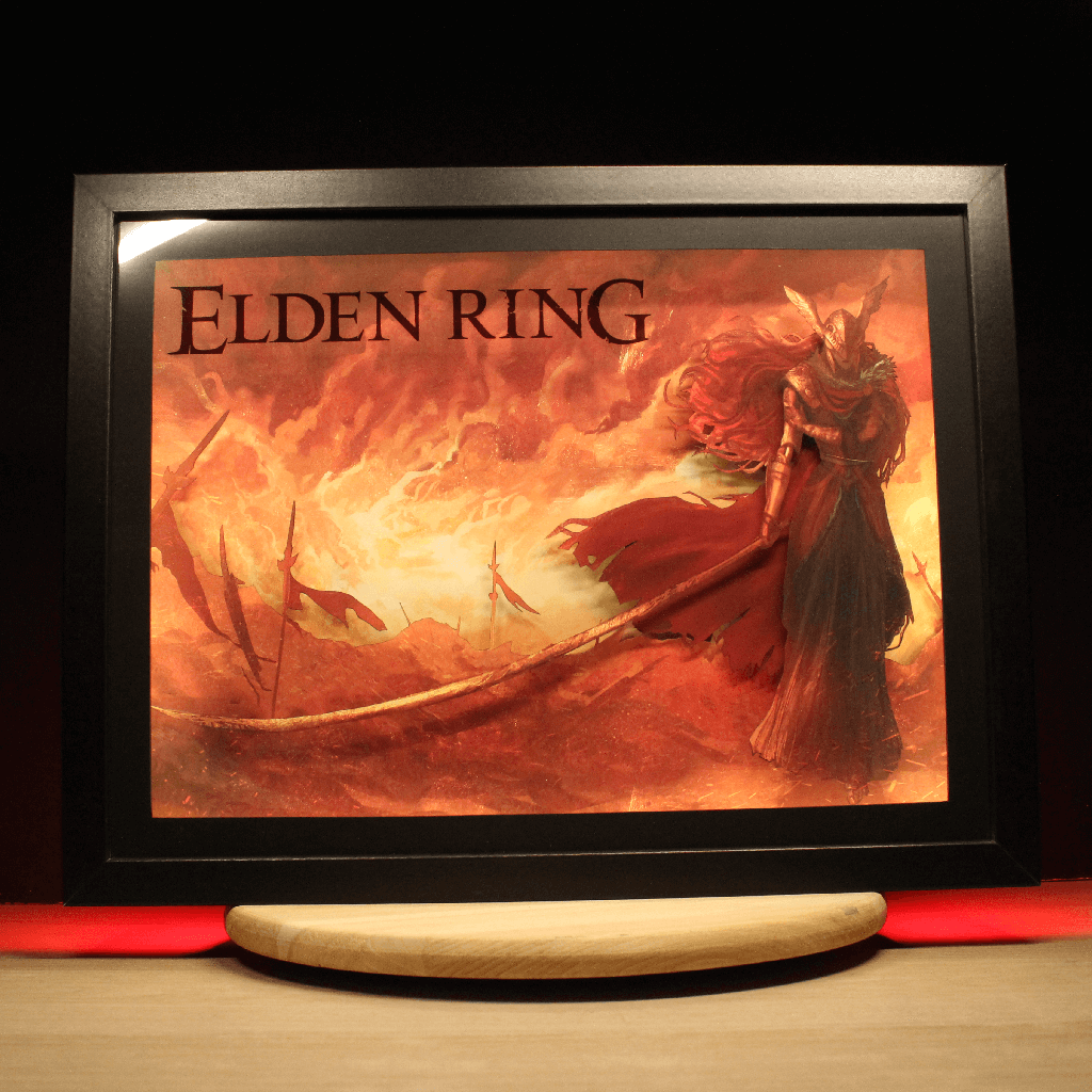 Dioramax - Cadre lumineux LED Elden Ring | Déco Gaming-room | Tableau lumineux | Affiche jeux vidéo | Idée cadeau gamer | Retro-gaming