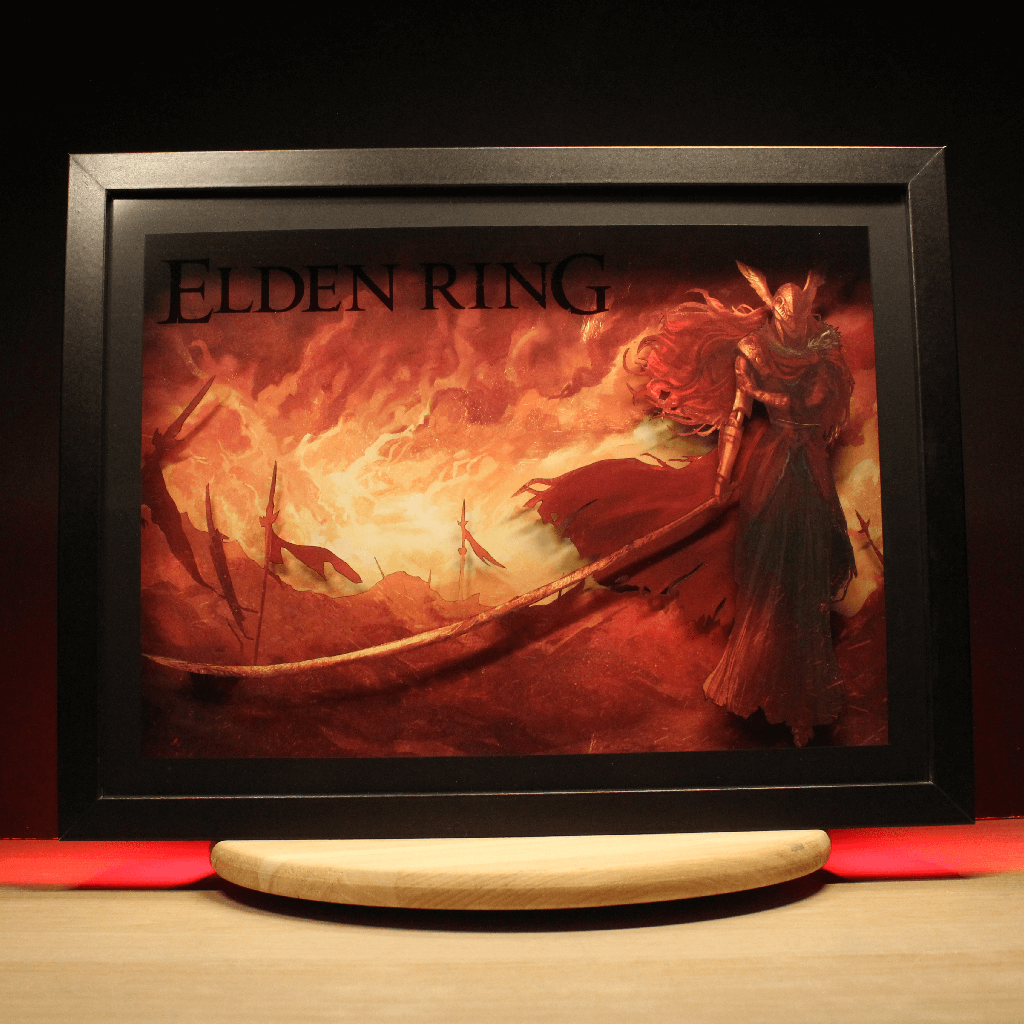 Dioramax - Cadre lumineux LED Elden Ring | Déco Gaming-room | Tableau lumineux | Affiche jeux vidéo | Idée cadeau gamer | Retro-gaming