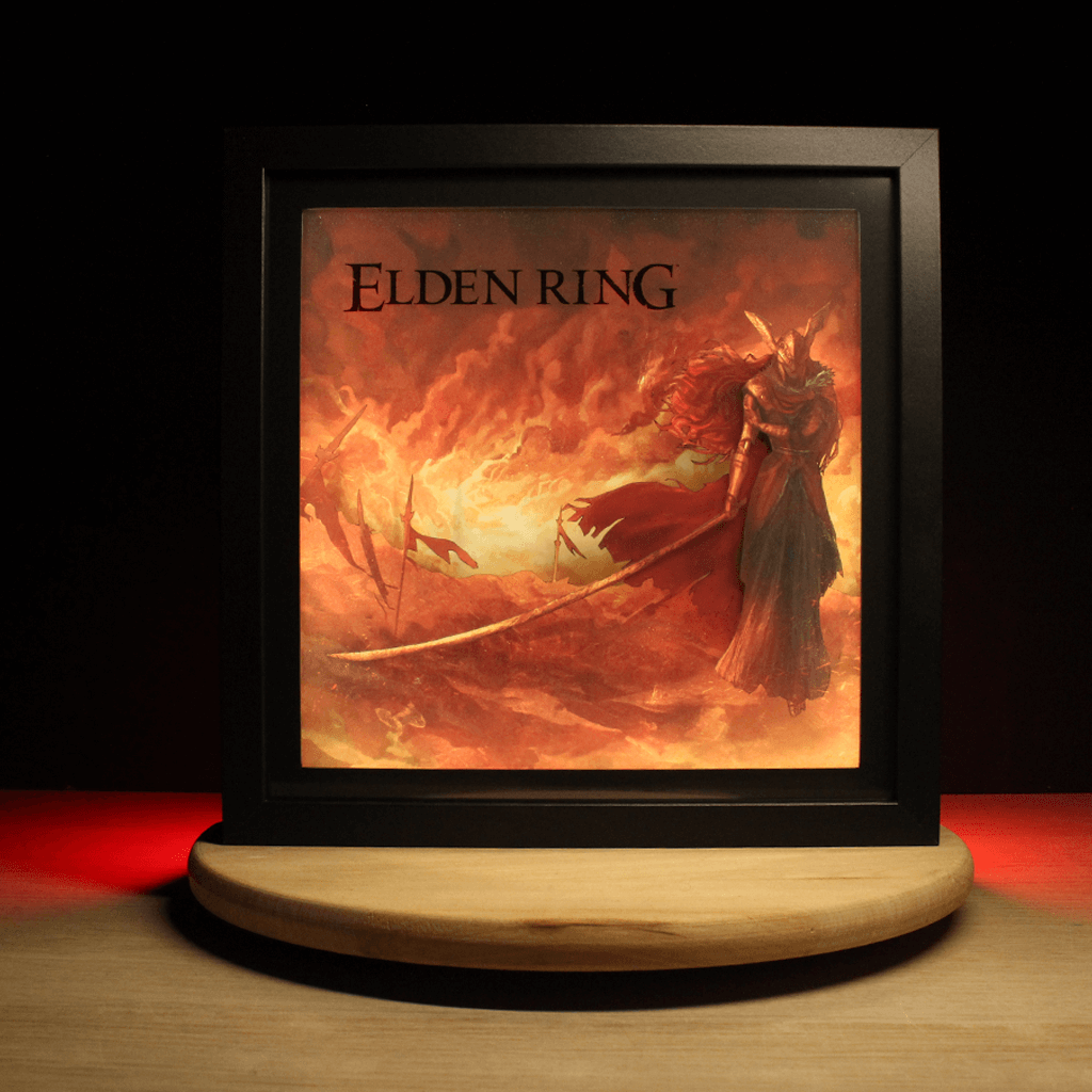 Dioramax - Cadre lumineux LED Elden Ring | Déco Gaming-room | Tableau lumineux | Affiche jeux vidéo | Idée cadeau gamer | Retro-gaming