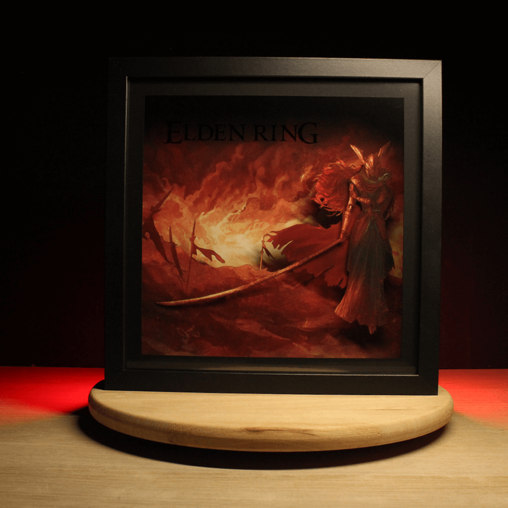 Dioramax - Cadre lumineux LED Elden Ring | Déco Gaming-room | Tableau lumineux | Affiche jeux vidéo | Idée cadeau gamer | Retro-gaming