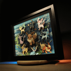 Dioramax - Cadre lumineux LED Pokemon Evoli | Déco Gaming-room | Tableau lumineux | Affiche jeux vidéo | Idée cadeau gamer | Retro-gaming