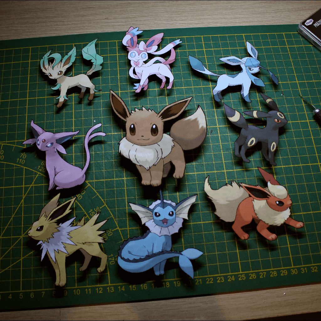 Dioramax - Cadre lumineux LED Pokemon Evoli | Déco Gaming-room | Tableau lumineux | Affiche jeux vidéo | Idée cadeau gamer | Retro-gaming