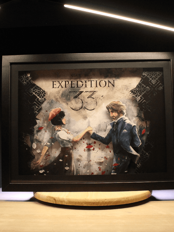 Dioramax - Cadre lumineux LED Expedition 33 | Déco Gaming-room | Tableau lumineux | Affiche jeux vidéo | Idée cadeau gamer | Retro-gaming