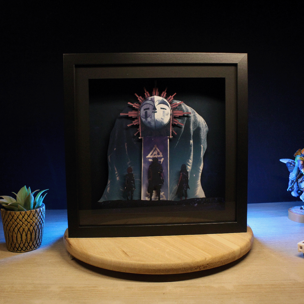 Dioramax - Cadre lumineux LED Clair obscur Expedition 33 | Déco Gaming-room | Tableau lumineux | Affiche jeux vidéo | Idée cadeau gamer | Retro-gaming