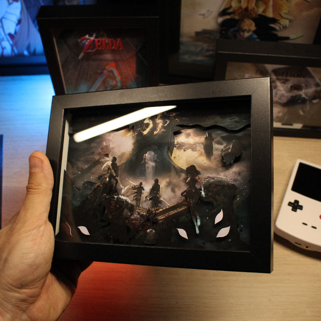 Dioramax - Cadre lumineux LED Expedition 33 | Déco Gaming-room | Tableau lumineux | Affiche jeux vidéo | Idée cadeau gamer | Retro-gaming