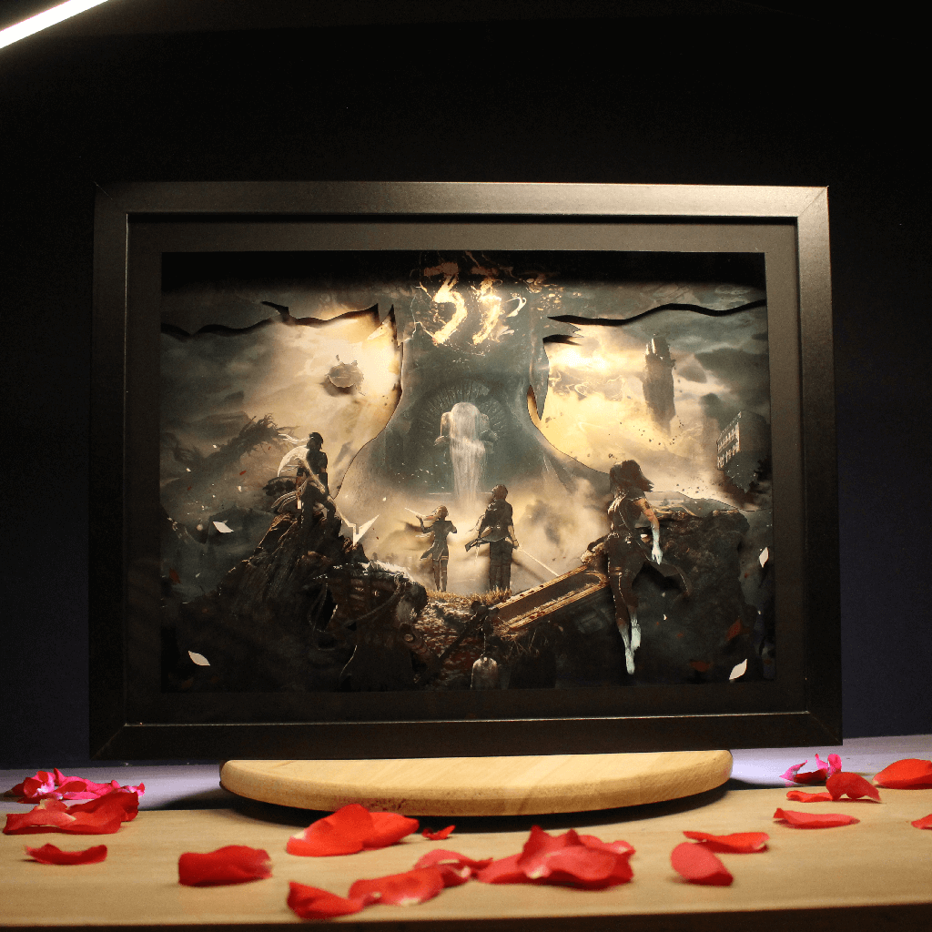 Dioramax - Cadre lumineux LED Expedition 33 | Déco Gaming-room | Tableau lumineux | Affiche jeux vidéo | Idée cadeau gamer | Retro-gaming