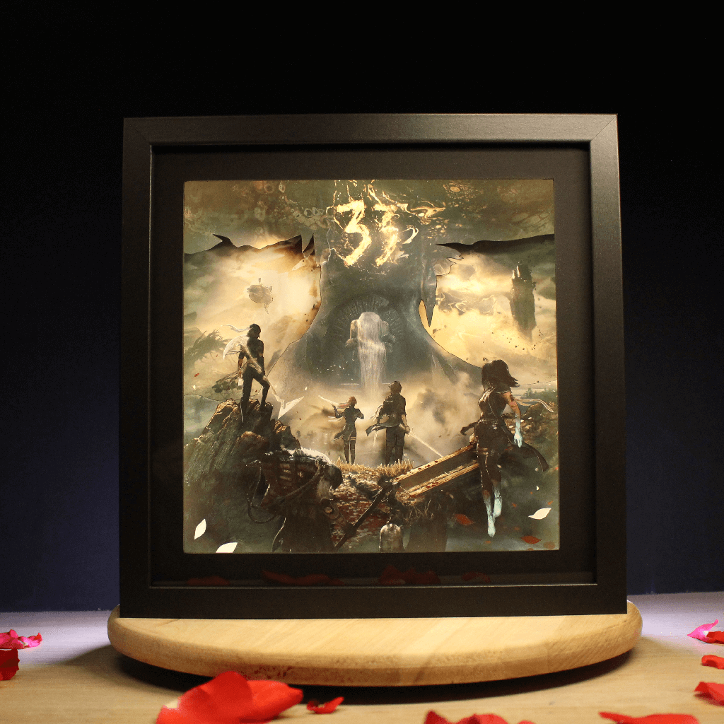 Dioramax - Cadre lumineux LED Expedition 33 | Déco Gaming-room | Tableau lumineux | Affiche jeux vidéo | Idée cadeau gamer | Retro-gaming