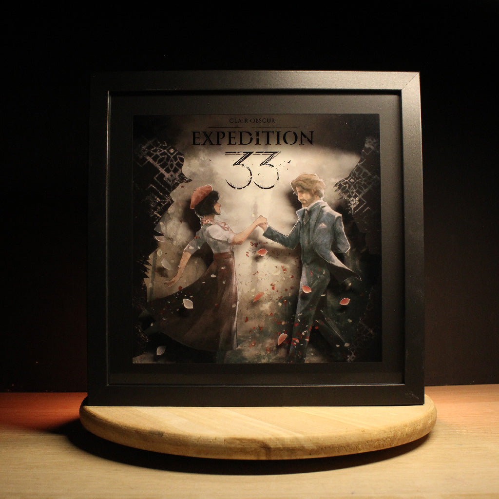 Dioramax - Cadre lumineux LED Expedition 33 | Déco Gaming-room | Tableau lumineux | Affiche jeux vidéo | Idée cadeau gamer | Retro-gaming