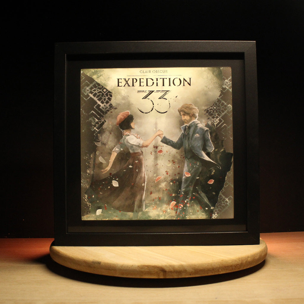 Dioramax - Cadre lumineux LED Expedition 33 | Déco Gaming-room | Tableau lumineux | Affiche jeux vidéo | Idée cadeau gamer | Retro-gaming