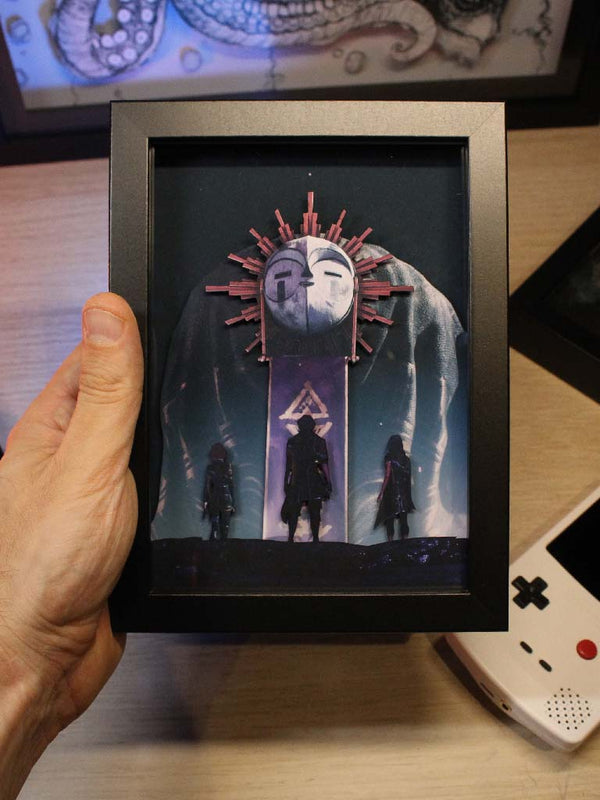 Dioramax - Cadre lumineux LED Clair obscur Expedition 33 | Déco Gaming-room | Tableau lumineux | Affiche jeux vidéo | Idée cadeau gamer | Retro-gaming