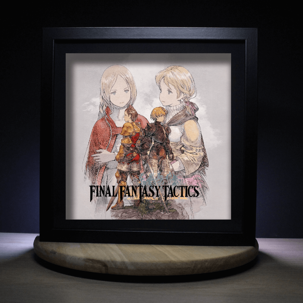 Dioramax - Cadre lumineux LED FF Tactics | Déco Gaming-room | Tableau lumineux | Affiche jeux vidéo | Idée cadeau gamer | Retro-gaming