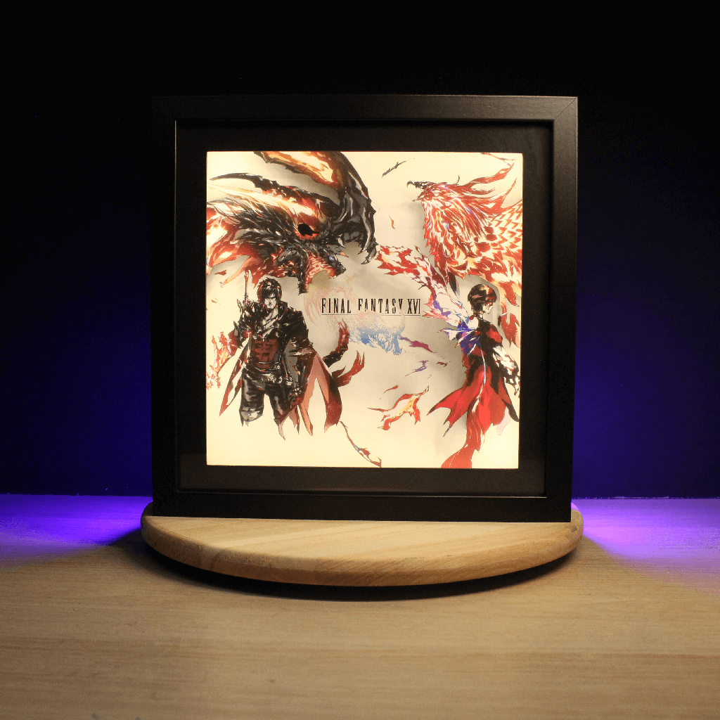 Dioramax - Cadre lumineux LED FF16 | Déco Gaming-room | Tableau lumineux | Affiche jeux vidéo | Idée cadeau gamer | Retro-gaming