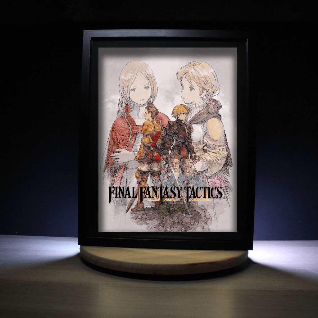 Dioramax - Cadre lumineux LED FF Tactics | Déco Gaming-room | Tableau lumineux | Affiche jeux vidéo | Idée cadeau gamer | Retro-gaming