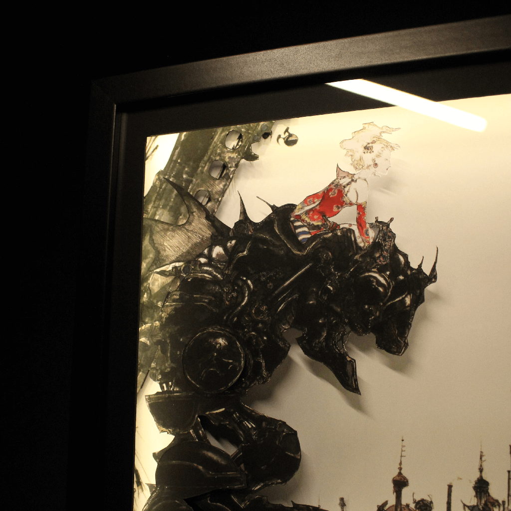 Dioramax - Cadre lumineux LED FF6 Amano | Déco Gaming-room | Tableau lumineux | Affiche jeux vidéo | Idée cadeau gamer | Retro-gaming