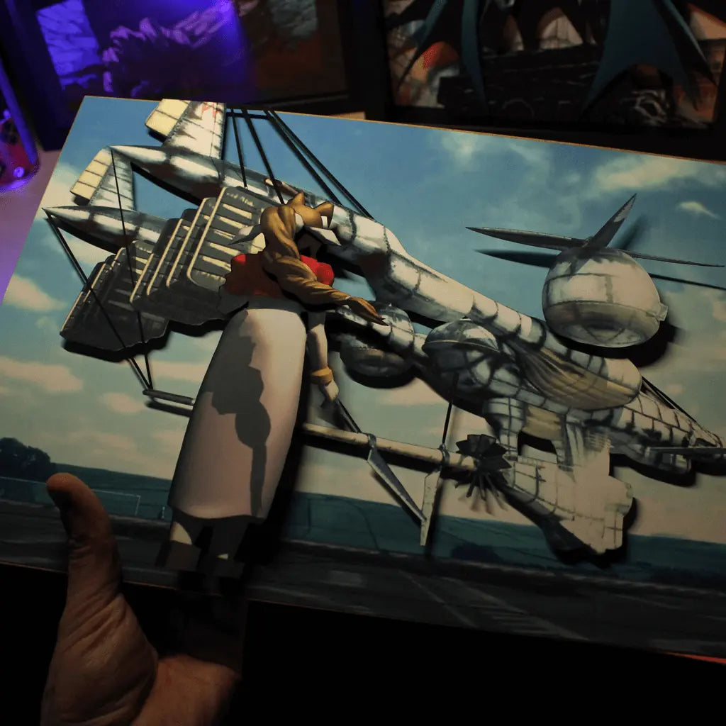 Dioramax - Cadre lumineux LED FF7 | Déco Gaming-room | Tableau lumineux | Affiche jeux vidéo | Idée cadeau gamer | Retro-gaming