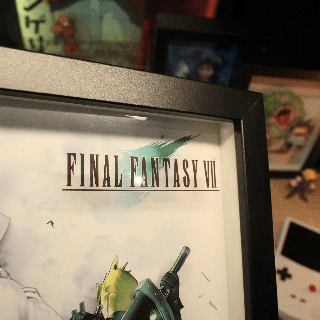 Dioramax - Cadre lumineux FF7 | Déco Gamingroom | Tableau Final Fantasy VII | Affiche jeux vidéo | Idée cadeau gamer
