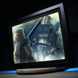 Diorama final fantasy 7, déco gaming room, cadre lumineux
