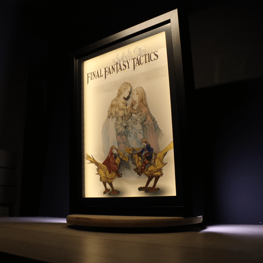 Dioramax - Cadre lumineux LED FFtactics | Déco Gaming-room | Tableau lumineux | Affiche jeux vidéo | Idée cadeau gamer | Retro-gaming