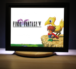 Diorama Final Fantasy 5, déco gaming room, cadre lumineux