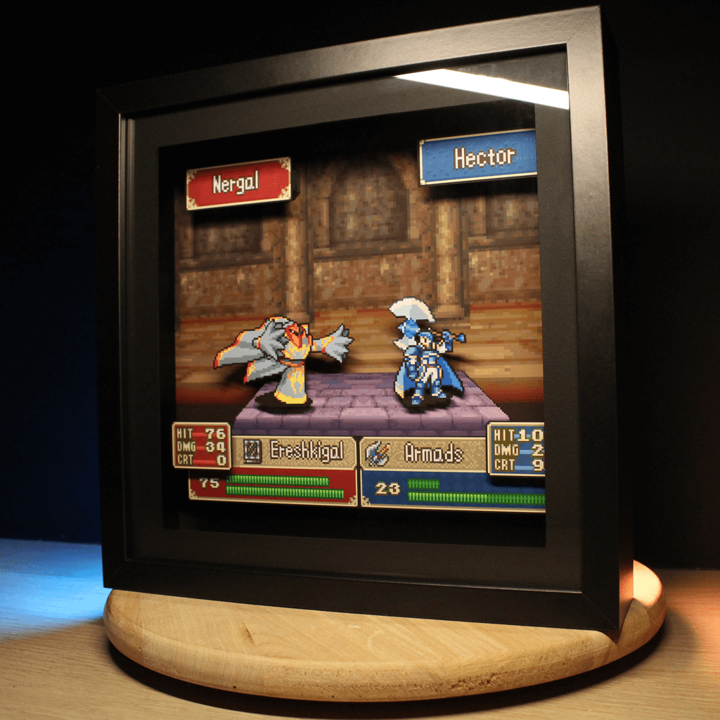 Dioramax - Cadre lumineux LED Fire Emblem | Déco Gaming-room | Tableau lumineux | Affiche jeux vidéo | Idée cadeau gamer | Retro-gaming